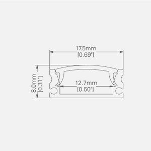 อลูมิเนียม LED โปรไฟล์ PS1707 อลูมิเนียมชุดข้อมูลส่วนตัว